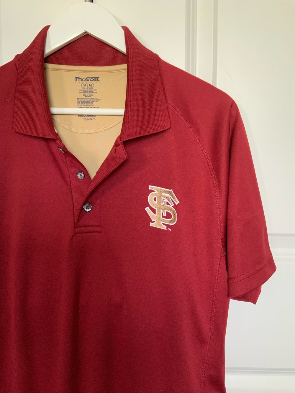 Florida State Seminoles Men’s Polo Shirt, Size M, Garnet / Gold